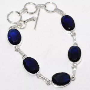 Sapphire Gemstone Sterling Silver Bracelet | Artisan